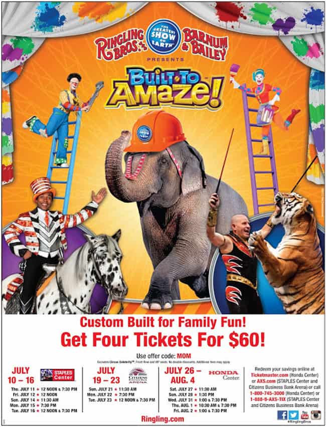 Discount coupons to ringling brothers circus