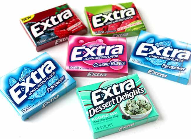 Extra Gum Mint Chocolate Chip Sugar Free Gum - 15 Stick (Pack of 3) 