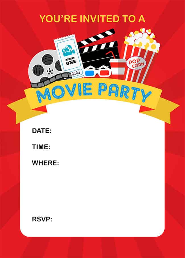 Free Printable Movie Invitations Templates Printable Download