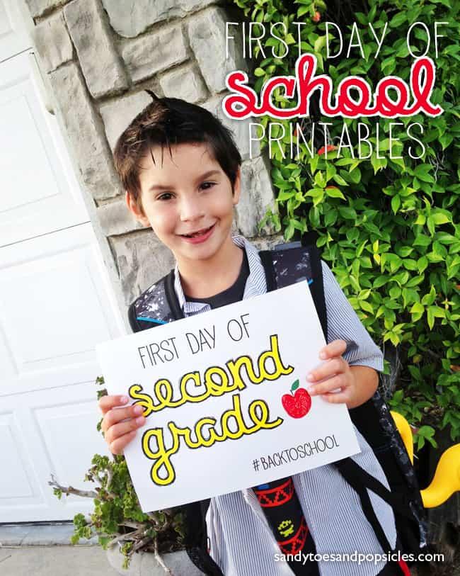 First Day of School Free Printables