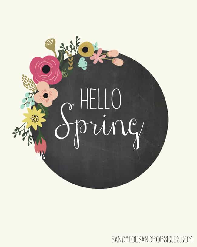 Free Spring Printable "Hello Spring"  | Popsicleblog.com