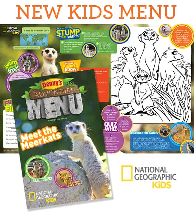 Denny's New Kids Menu & National Geographic Partnership