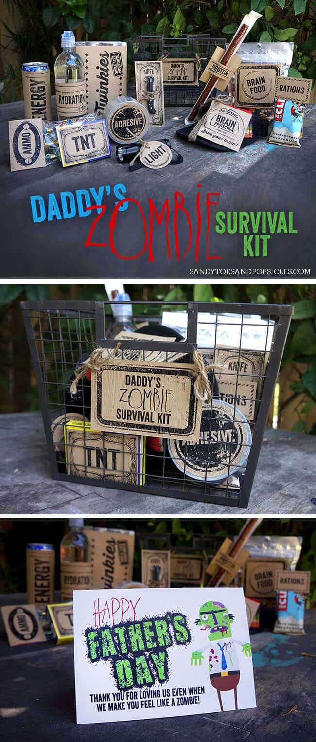 Daddy's Zombie Survival Kit  Father's Day Gift and Free Printable