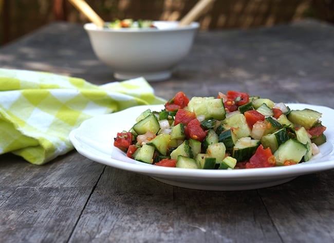 Easy Summer Cucumber and Tomato Salad Recipe #dinnerdone #shop