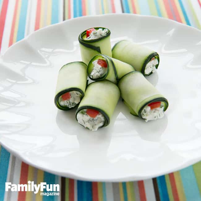 Fun After School Snack Ideas - Cucumber Roll-ups