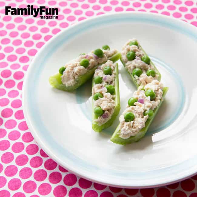 Fun After School Snack Ideas - Tuna/chicken Salad Canoes