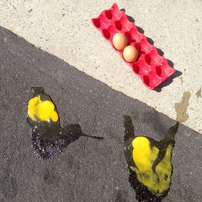 cooking an egg on the sidewalk fail