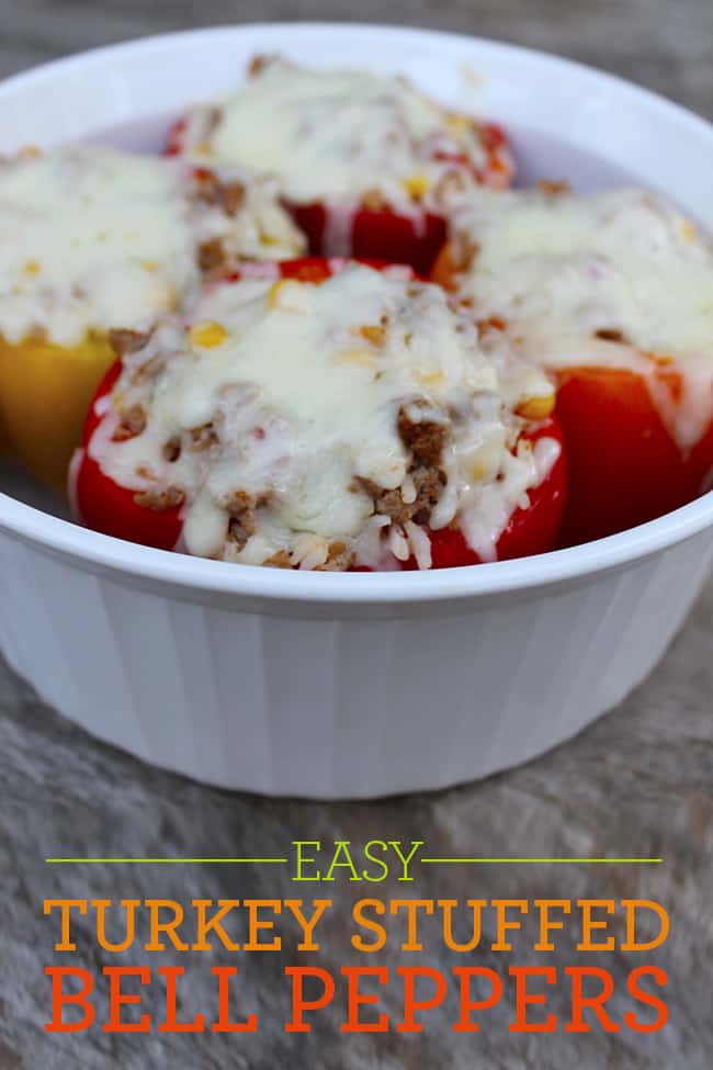 Easy Turkey Stuffed Bell Peppers Recipe #dinner