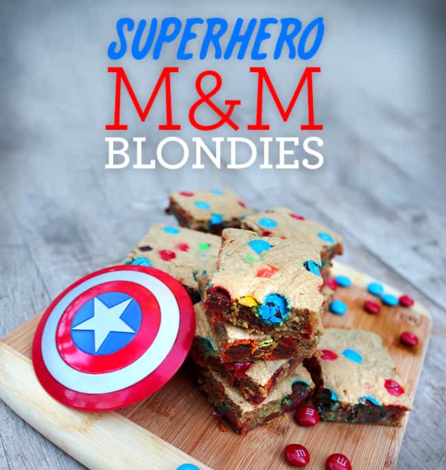 Superhero M&M's Blondies Recipe