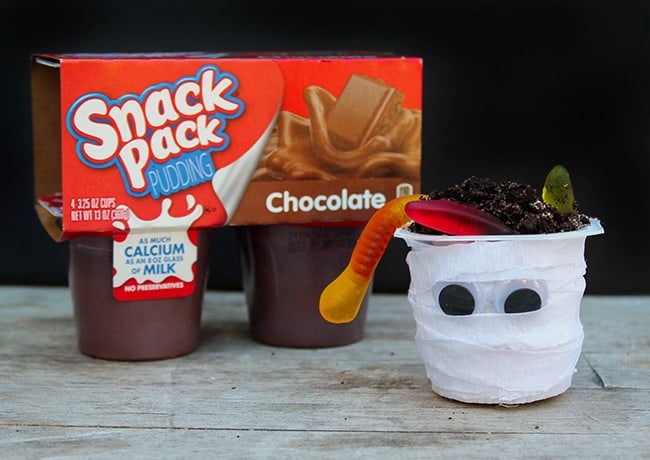 Snack Pack Pudding Halloween Mummies Recipe