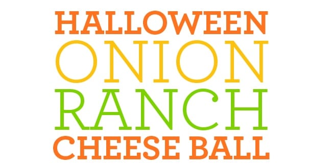 Halloween Ranch & Green Onion Cheese Ball Appetizer