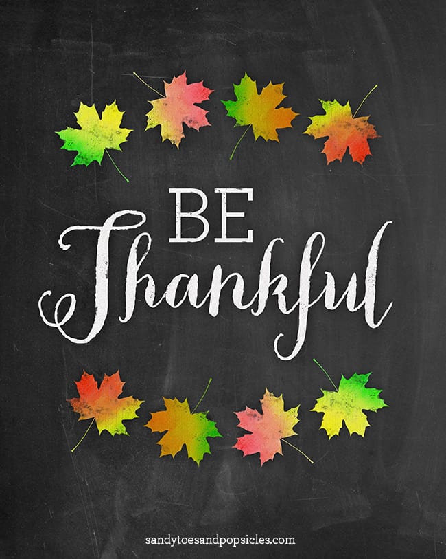 Free Be Thankful Printable #thanksgiving #thanksful #fall