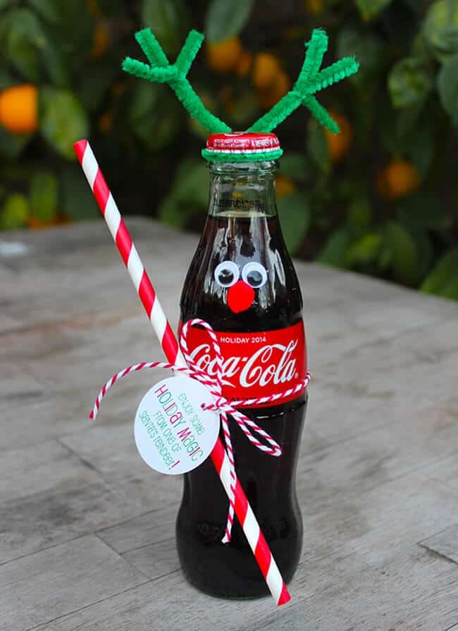 Coke Bottle Reindeer Christmas gift idea Popsicle Blog