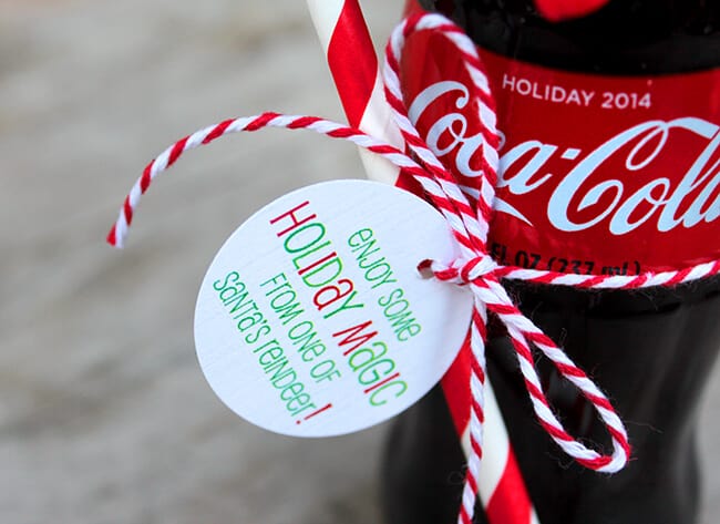 Coke Bottle Reindeer tutorial free printable