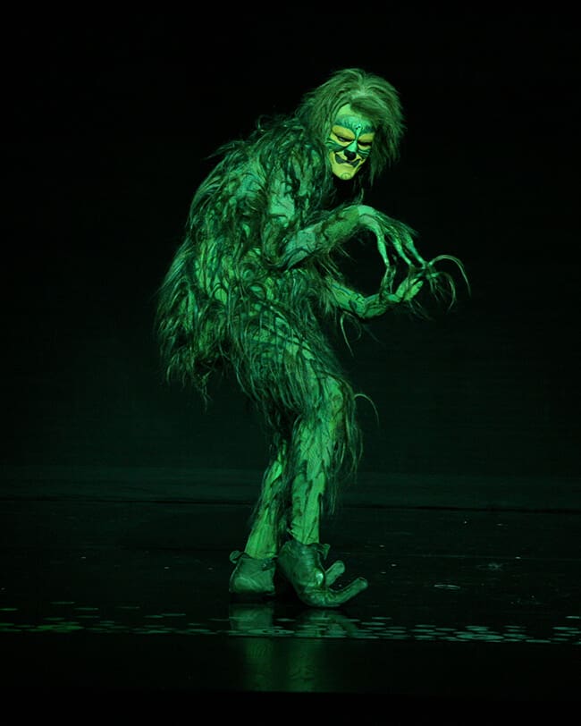 Segerstrom Center GRINCH Company - Stefan Karl as The Grinch. Photo by PaparazziByAppointment.com