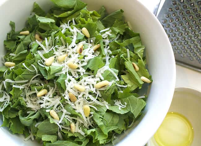 How to Make Rapini Parmesan Pine Nut Salad