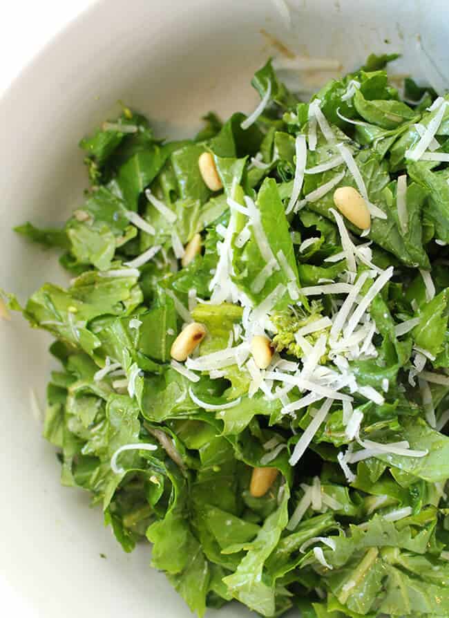 Rapini Parmesan Pine Nut Salad