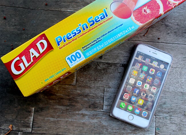 Make Your Phone Water Resistant with Glad Press'n Seal