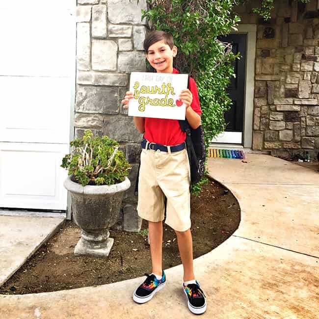 Kyle First Day of Fourth Grade