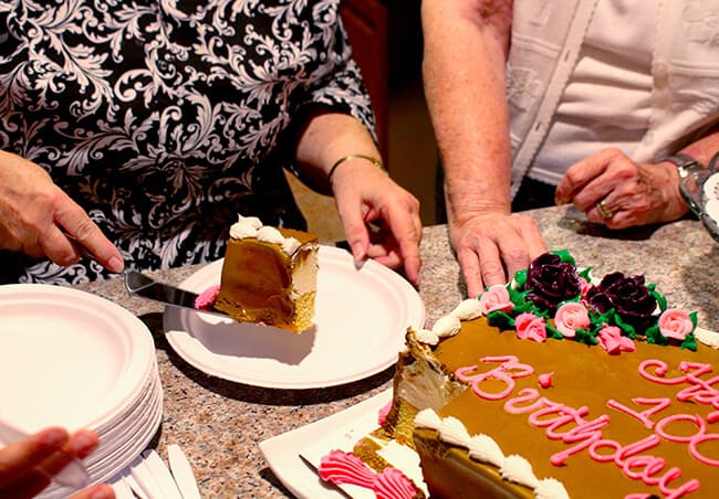 Eating a Baskin Robbins Ice Cream Cake