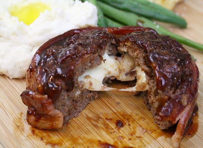 Easy Barbecue Cheese Stuffed Meatloaf Recipe