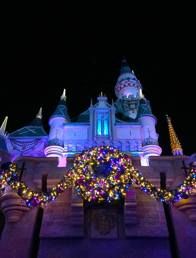 Disneyland Christmas Castle at Night