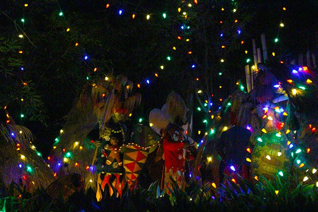 Disneyland Christmas Jingle Cruise at Night