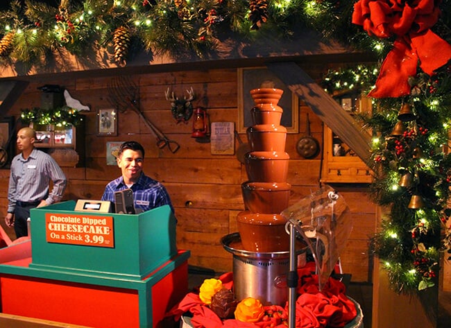 Santa'a Christmas Cabin Chocolate Fountain at Merry Farm