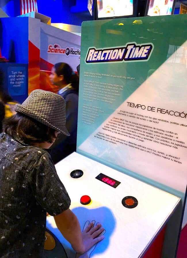 Science of Hockey Reaction Time Exhibit