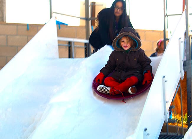 Snow Sledding at the Discovery Cube in Santa Ana