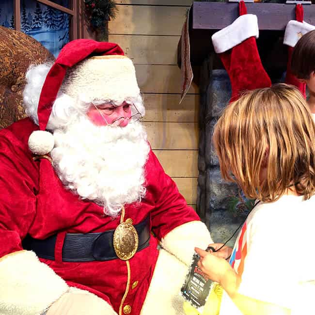 Vann with Santa at Knott's