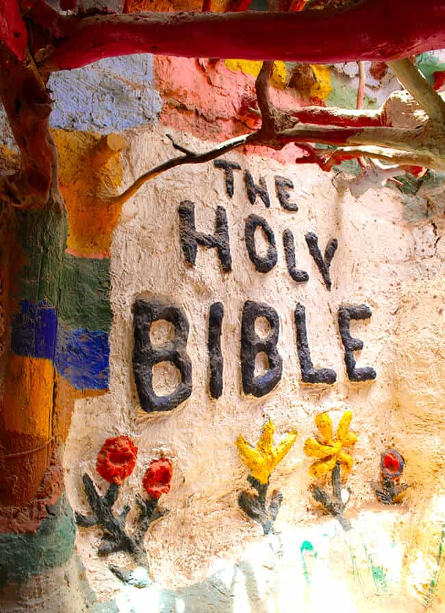 The Holy Bible at Salvation Mountain