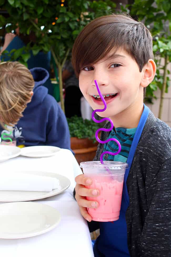 Drinking Italian Soda with a Crazy Straw