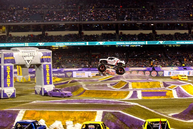 Racing at Monster Jam