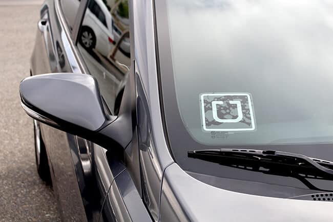 Uber Sticker on a Car