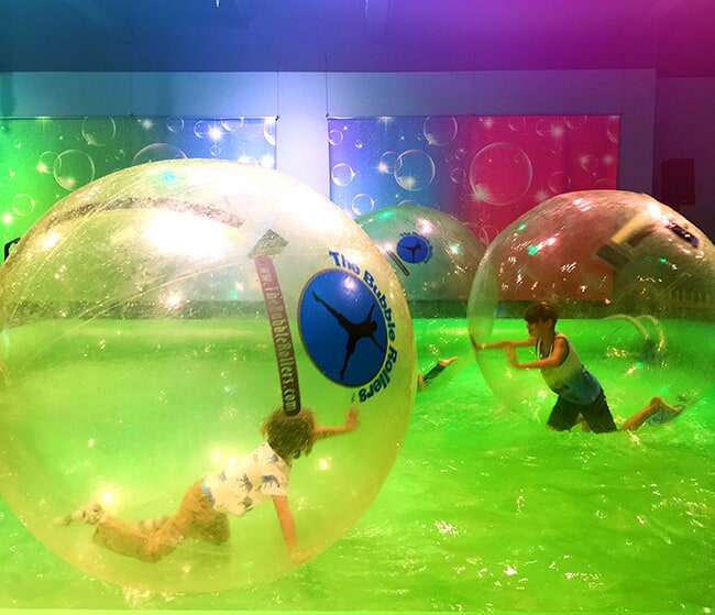 Playing In the Water Bubble Spheres