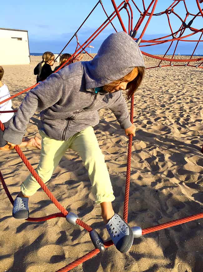 Climbing on the Spiderweb at Balboa State Beach