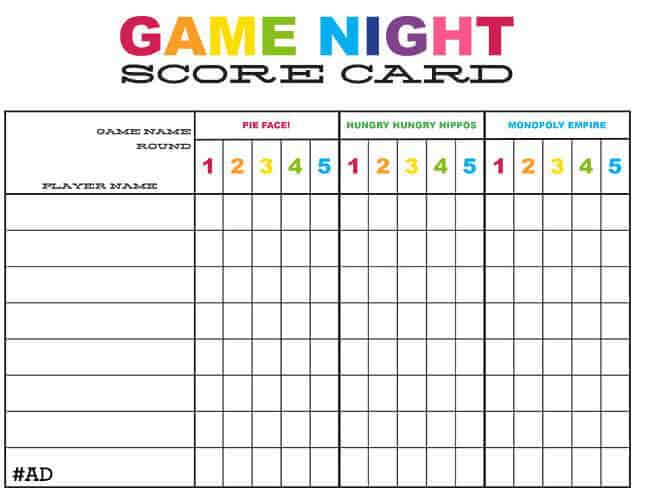 Game-Night-Score-Card