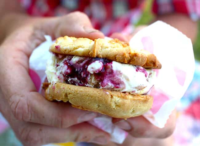 Raspberry Ice Cream Sandwich