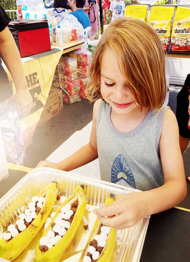 Kids Making Banana Boats