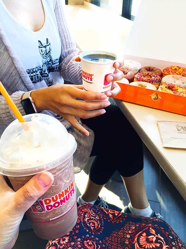 enjoying-dunkin-donuts-with-friends