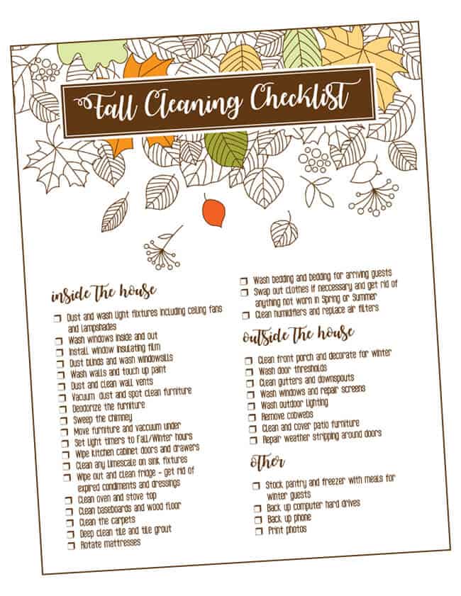 Fall Cleaning Checklist and Free Printable Popsicle Blog