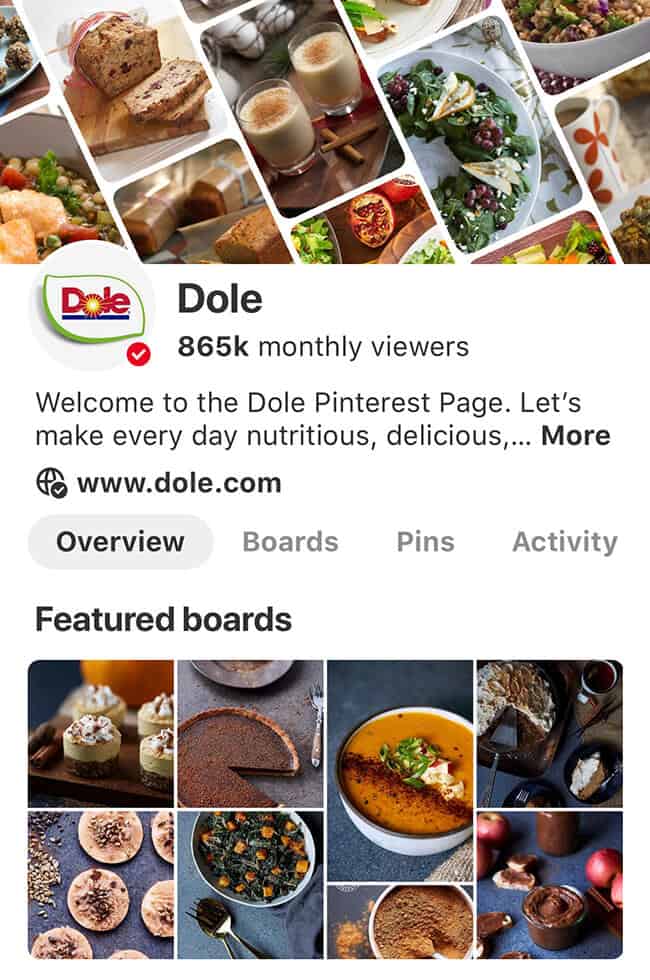 Dole Pinterest Page Recipes