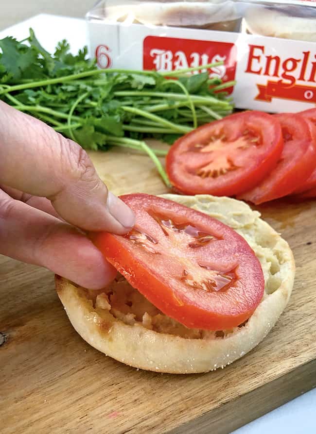 https://www.sandytoesandpopsicles.com/wp-content/uploads/2019/07/Bays-English-Muffins-Easy-Tomato-Hummus-Sandwich.jpg