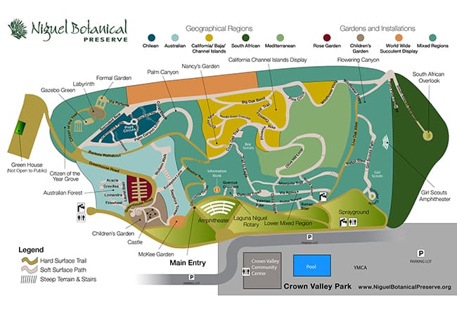 Niguel Botanical Preserve Map