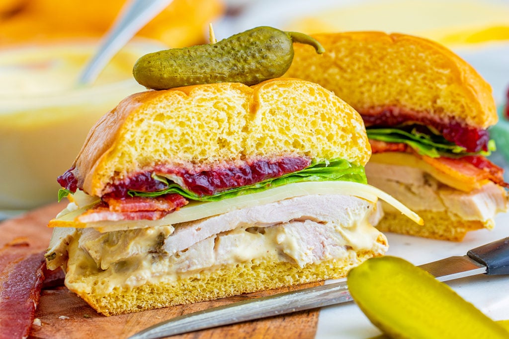 leftover turkey Sandwich with Muenster Cheese