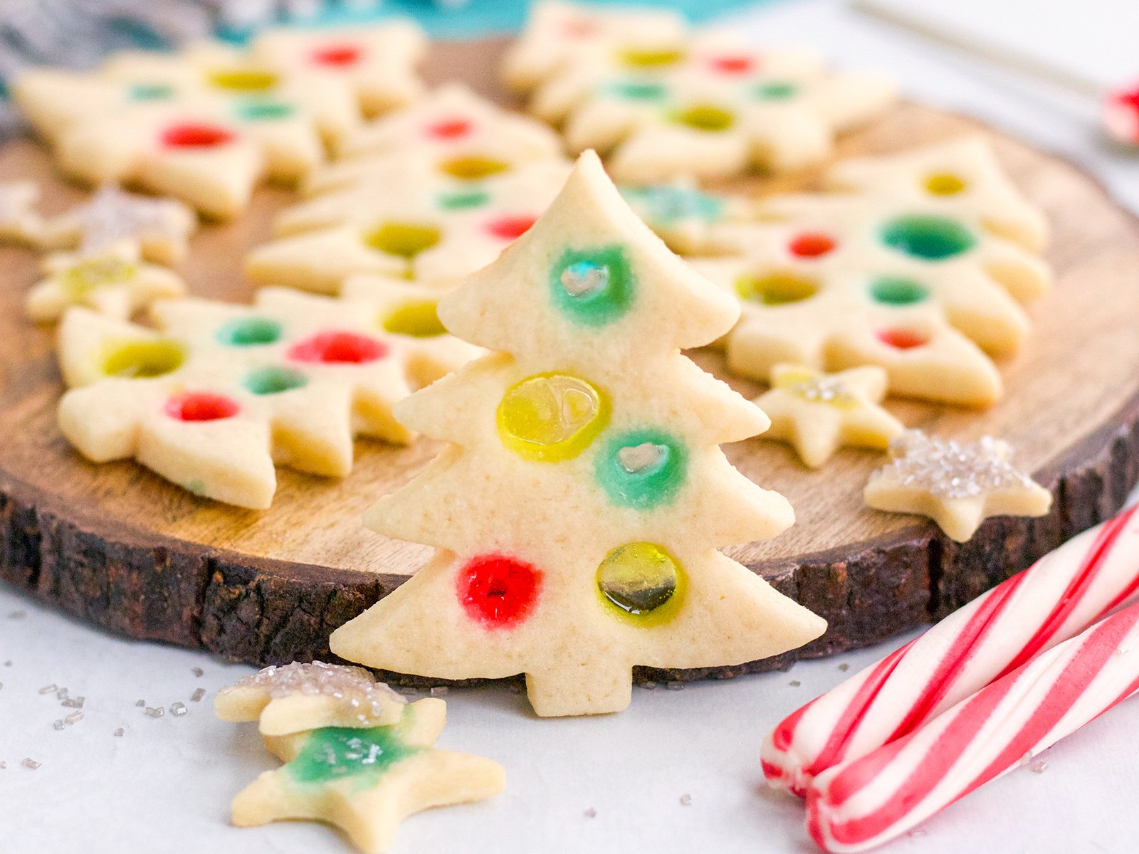 Stained Glass Christmas Tree Cookies