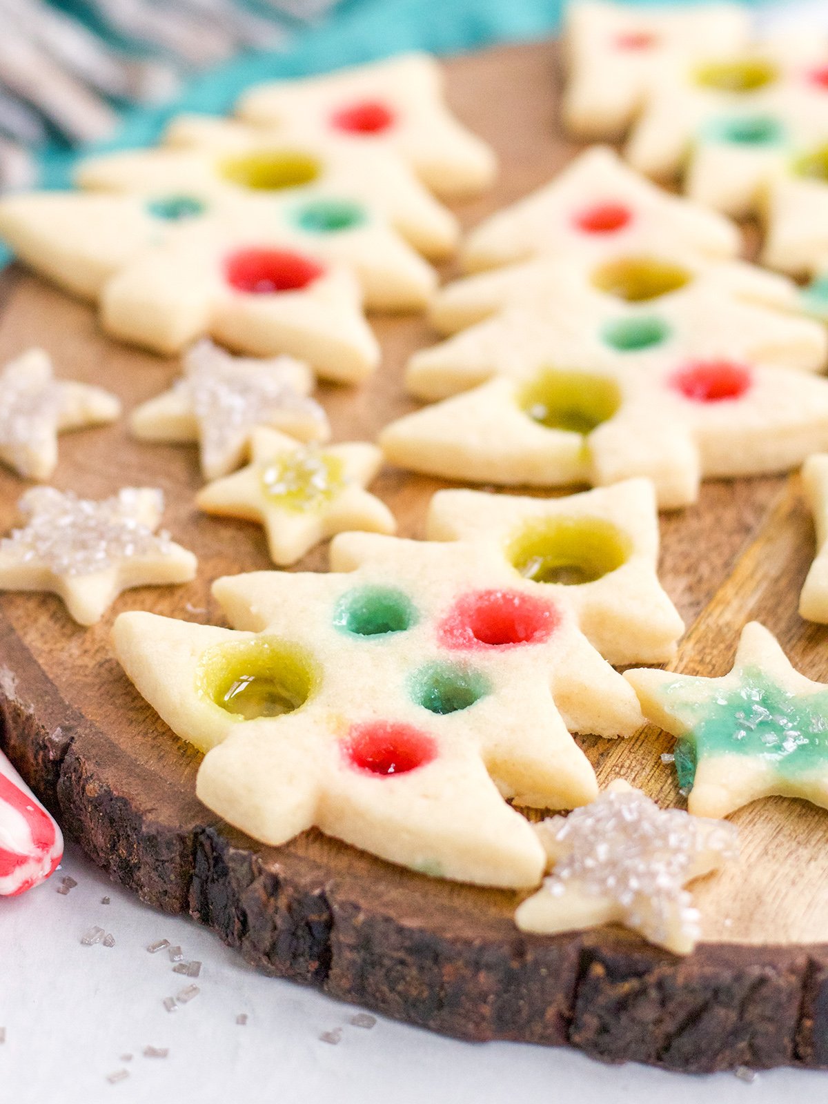 Stained Glass Christmas Tree Cookies