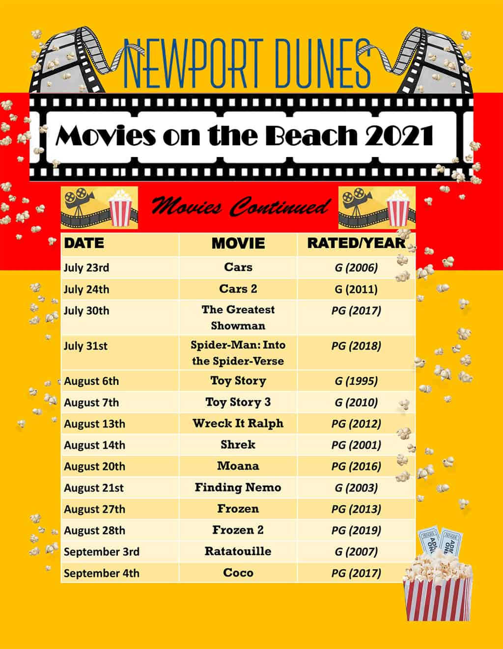 Movies on the Beach at Newport Dunes Popsicle Blog
