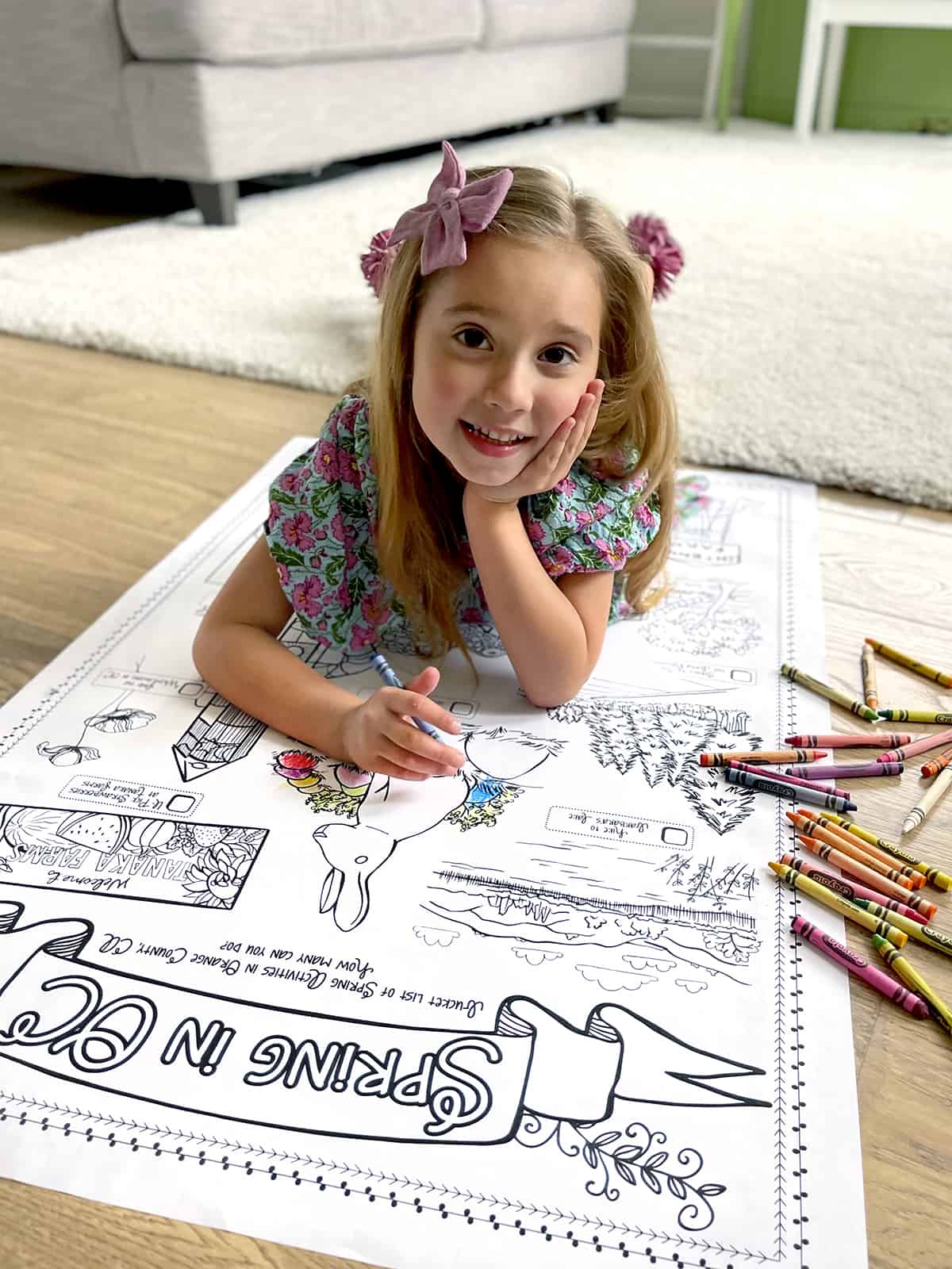 Spring Things to Do in Orange County Giant Coloring Sheet (free